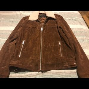 Express Suede Faux Fur Jacket